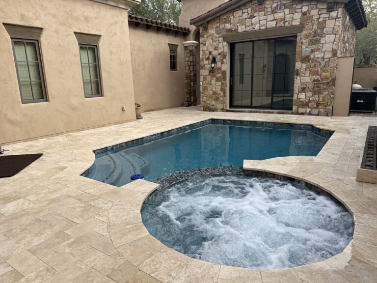 Scottsdale Silverleaf Courtyard Pool with Travertine